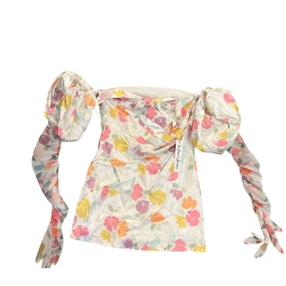 (M) NWT $279 For Love & Lemons Hazel Mini Floral‎ Dress Size Medium - Picture 8 of 10